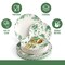 Trendables Fancy Plastic Dinnerware Sets Gold Silverware Disposable 20 X 10 Inch Charger Plates 20 X 8 Inch Dessert Plates 20 x Gold Plastic Forks and Spoons Knives